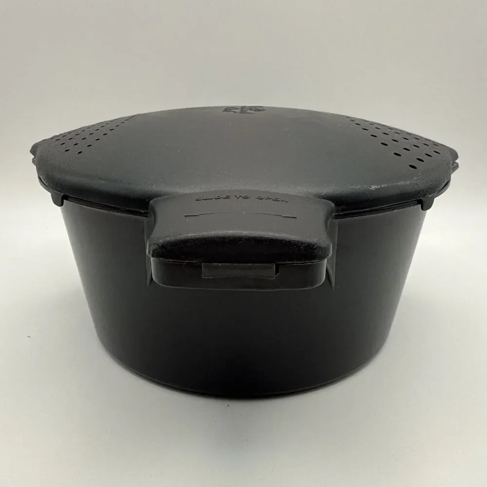 PAMPERED CHEF Brown 2 Qt. Micro-Cooker Microwave Strainer #2778 Made in USA